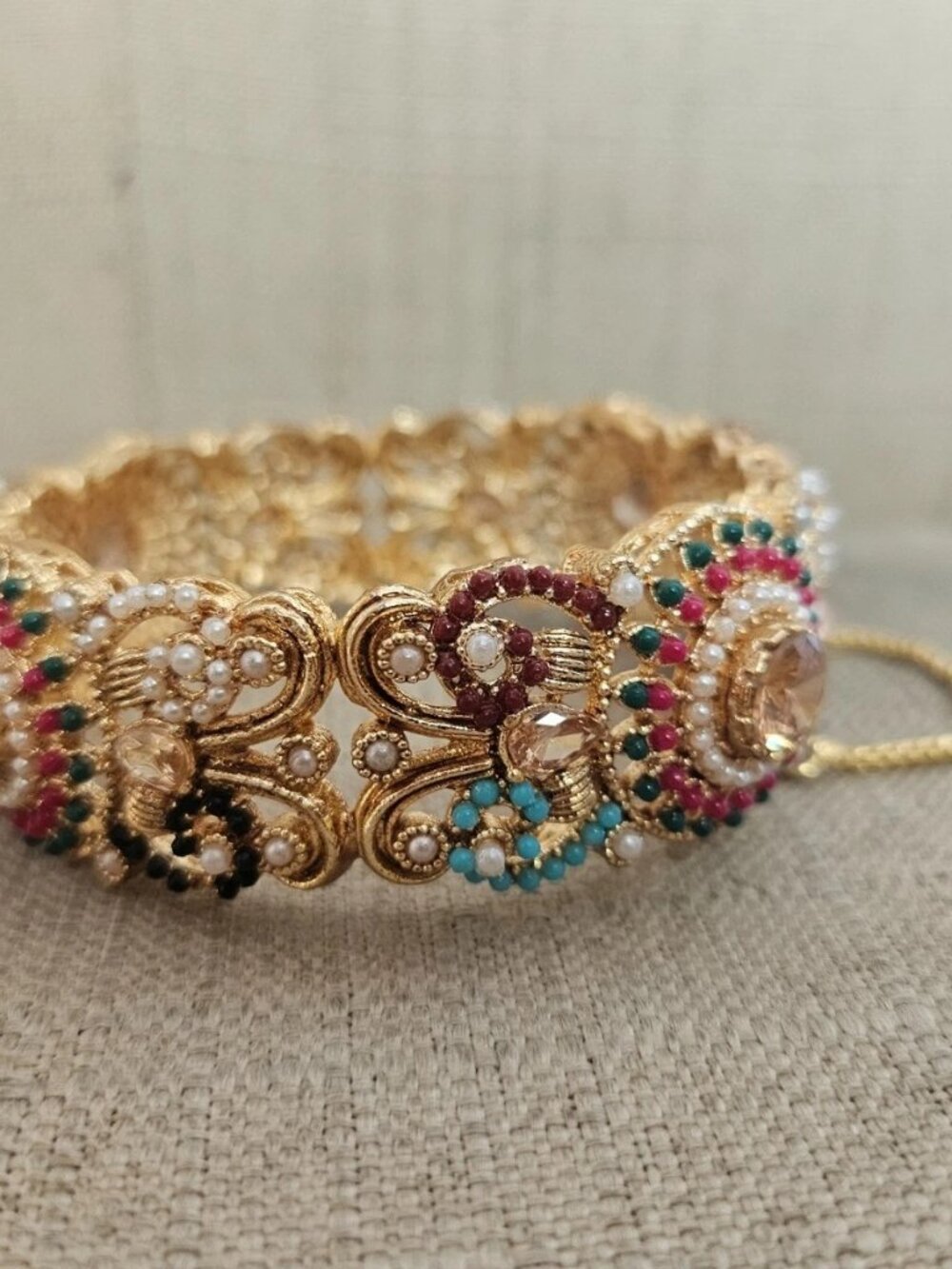 Fashion Bracelet Multi Color Beads Fancy Jewelry Traditional Bangle Wristband - Picture 11 of 12